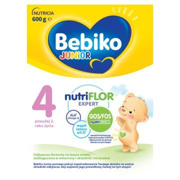 Bebiko Junior 4 NUTRIflor Expert, odżywcza formuła na bazie mleka, powyżej 2. roku życia, proszek, 600 g