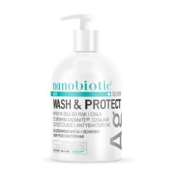 Nanobiotic Med Silver Wash & Protect Mydło w żelu do rąk i ciała ze srebrem axonnite, 500 ml