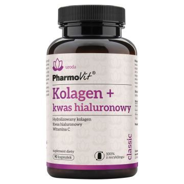 Pharmovit Classic, Kolagen + kwas hialuronowy, kapsułki., 90 szt.
