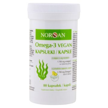 Norsan Omega-3 Vegan, kaps., 80szt