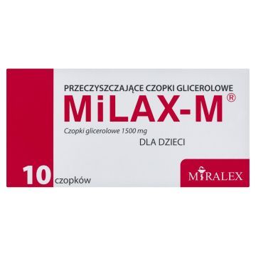 Czopki glicerolowe Milax-M dla dzieci, 1500 mg, 10 szt