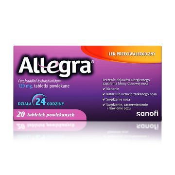 Allegra, 120 mg, tabl.powl., 20 szt
