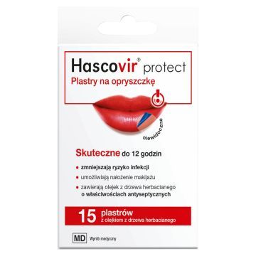 Hascovir Protect, plastry na opryszczke, 15 szt