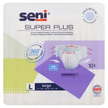Seni Super Plus, pieluchomajtki, large, dla dorosłych, 10 szt