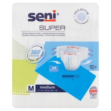 Seni Super, pieluchomajtki, medium, dla dorosłych,10 szt