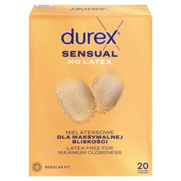 Durex Sensual No Latex, prezer, nielateks.,20 szt