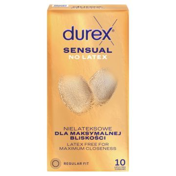 Durex Sensual No Latex, prezer, nielateks.,10 szt