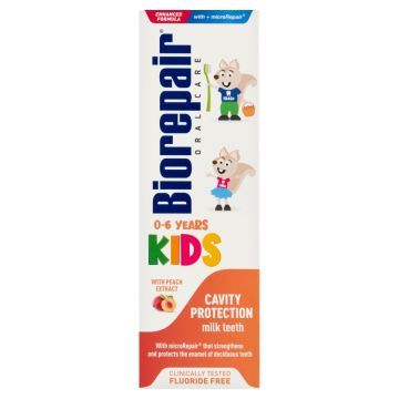 BioRepair Kids, pasta do zębów, brzoskwinia, 0-6 lat, 50 ml