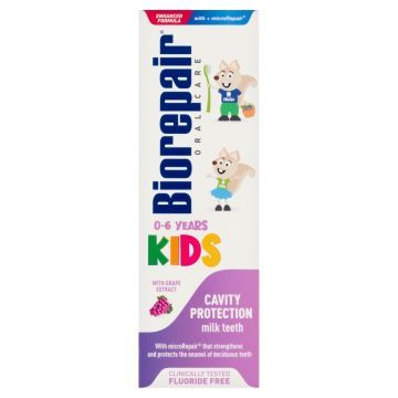 BioRepair Kids, pasta do zębów, winogrona, 0-6 lat, 50 ml