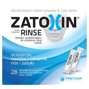 Zatoxin Rinse, zestaw uzupełniający do płukania nosa, saszetki, 28 szt.