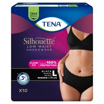 Tena Silhouette Plus Black, majtki,L,10szt(780221)