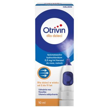 Otrivin dla dzieci,0,5mg/ml,aer.do nosa,10 ml, pompka z boku