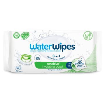 WaterWipes, chusteczki,nawilżającydla dzieci z ekstr.z aloesu,60szt