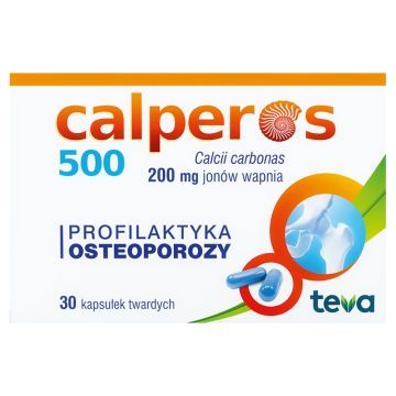 Calperos 500, 200 mg jonów wapnia, kapsułki twarde, 30 szt.