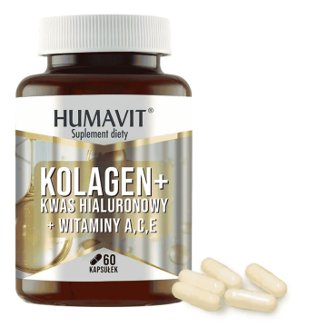 Humavit Kolagen+Kwas hialuronowy+Witam.A,C,E,kaps.tw.,60szt