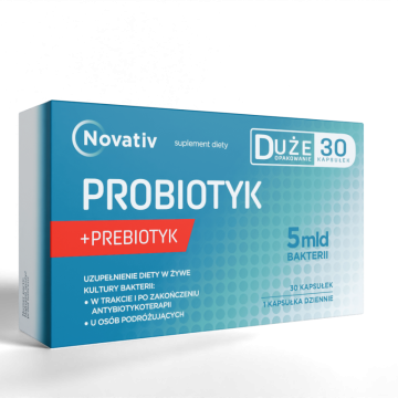 Novativ Probiotyk+prebiotyk 5 mld bakterii, kapsułki twarde, 30 szt.