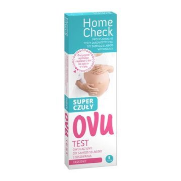 Home Check Ovu, paskowy test owulacyjny, super czuły, 5 szt.