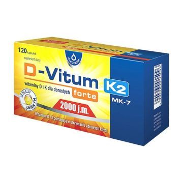 D-Vitum Forte 2000 j.m. K2, kapsułki,120 szt.