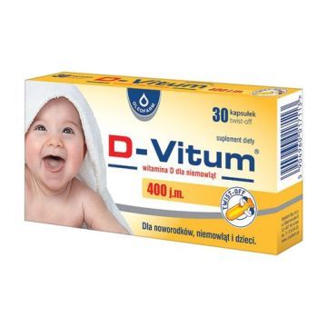 D-Vitum Witamina D dla niemowląt 400 j.m., kapsułki twist-off, 30 szt.
