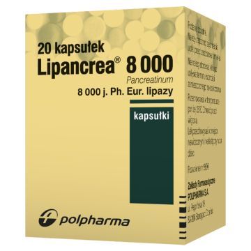 Lipancrea, kapsułki, 8000 j. lipazy, kapsułki, 20 szt.