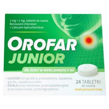 Orofar Junior (Orofar Total Action), tabletki do ssania, 24 szt.