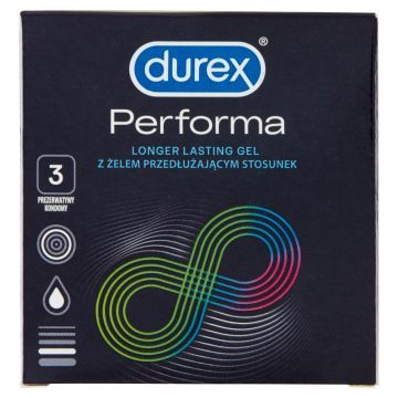 Durex Performa, prezerwatywy ze środkiem nawilżającym, 3 szt.
