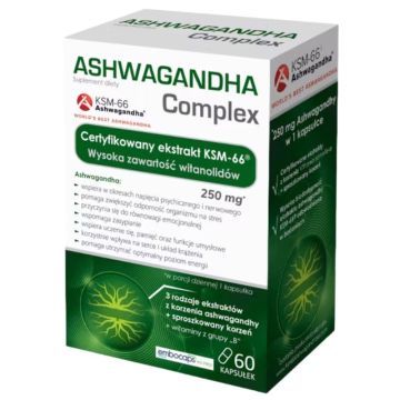 Ashwagandha Complex, kapsułki twarde, 60 szt.