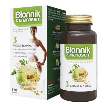 Błonnik z ananasem, tabletki do ssania, 120 szt. (Colfarm)