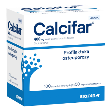 Calcifar, 400 mg jonów wapnia, kapsułki twarde,100 szt