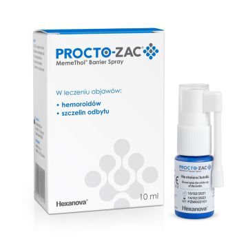 Procto-Zac Memethol Barrier Spray, na hemoroidy i szczeliny odbytu, 10 ml