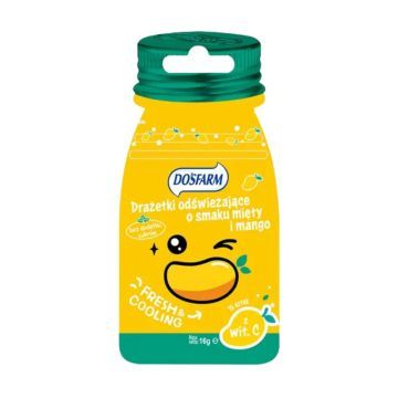 Drażetki odświeżające o smaku mięty i mango bez cukru, 16 g