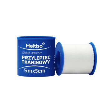 Heltiso Przylepiec tkaninowy biały 5m x 5cm 