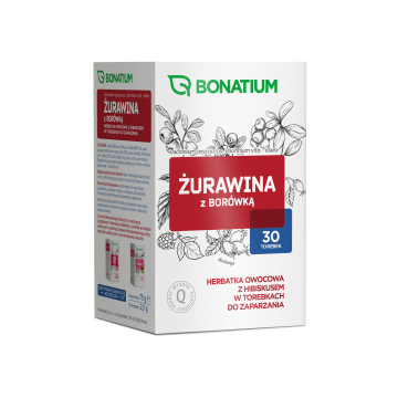 Bonatium Żurawina z borówką, herbatka owocowa z hibiskusem 30 szt