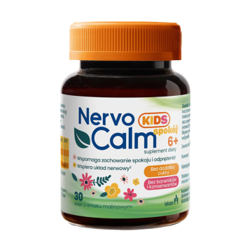 Nervo Calm Spokój Kids 12+, żelki, smak malinowy, 30 szt
