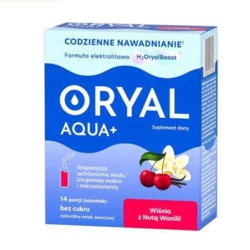 Oryal Aqua+, Smak Wiśnia z nutą Wanilii, proszek, 14 saszetek