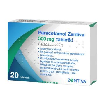 Paracetamol Zentiva, 500 mg, tabl., 20 szt