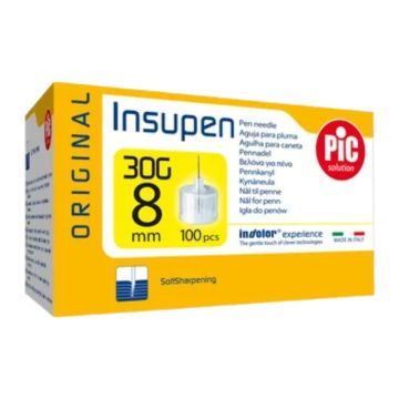 PiC Solution Insupen, igły do penów insulinowych 30G x 8 mm, 100 szt.