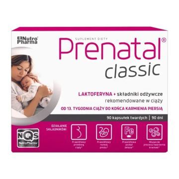 Prenatal Classic, witaminy dla kobiet w ciąży (od 13. tygodnia) i karmiących piersią, kapsułki, 90 szt.