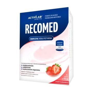 Recomed, koktajl odżywczy o smaku truskawkowym, proszek, 6 saszetek