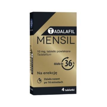 Tadalafil Mensil, 10 mg, tabl.powl., 4 szt