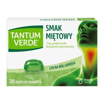 Tantum Verde sm.miętowy, 3 mg, pastyl.twarde, 30 szt,blist.