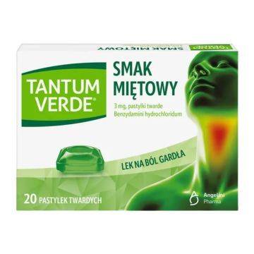 Tantum Verde sm.miętowy, 3 mg, pastyl twarde, 20 szt