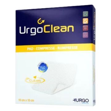 UrgoClean Ag, opatrunek, 10 cm x 10 cm, 1 szt. (z opakowania 10 sztuk).