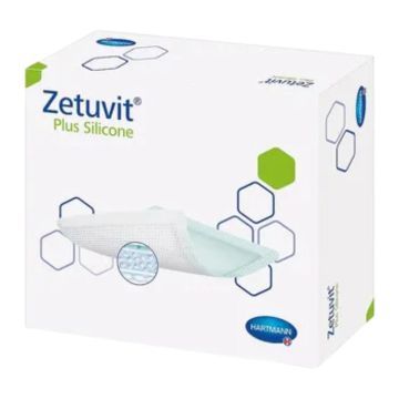 Zetuvit Plus Silicone, opatrunek silikonowy, 20 cm x 25 cm, 1 szt. (z opakowania 10 szt.)