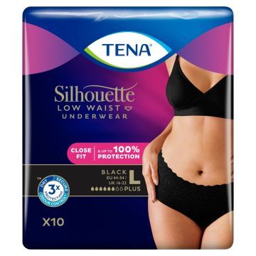 Tena Silhouette Plus Black, majtki,L,10szt(780221)