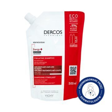 Vichy Dercos Energy+, szampon wzmacniający, refill, 500 ml