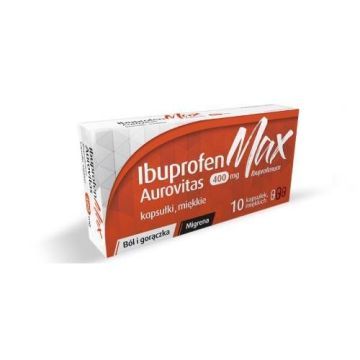 Ibuprofen MAX Aurovitas, 400 mg, kaps.miękkie, 10 szt