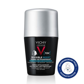 Vichy Homme Invisible Resist 72 h, antyperspirant przeciw śladom, 50 ml