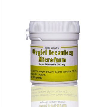 Węgiel leczniczy Microfarm, 200 mg, kapsułki, 20 szt.